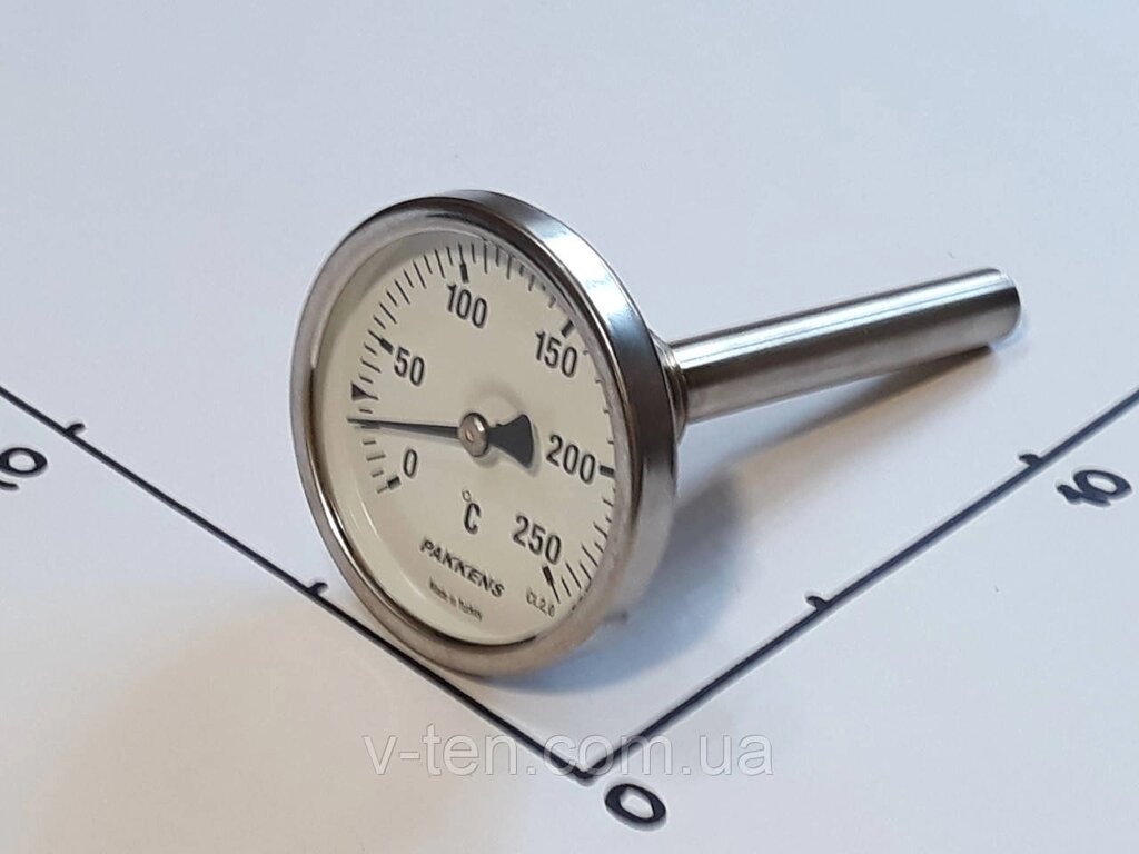 Термометр Ø63мм/250 °C/L-110 мм 1/2" стрижневий PAKKENS (Туреччина) від компанії Вікторія-ТЕН - фото 1