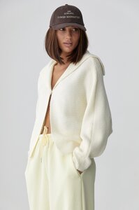 В'язаний кардиган з відкладним коміром - молочний цвет, ONE SIZE (є розміри)