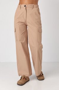 Жіночі штани карго в стилі кежуал - світло-коричневий цвет, S (є розміри)
