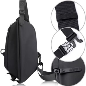 Чоловіча сумка через плаче нагрудна Baellery cross body bag сумка JXA1808 37*18 см Чорна