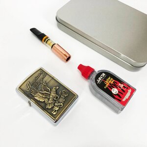 Запальничка бензинова в подарунковій коробці N12, подарункові запальнички, подарунок запальничка хлопцю.