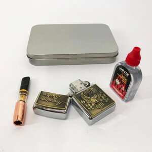 Запальничка бензинова в подарунковій коробці N4, запальничка в подарунковому футлярі, подарунок запальничка