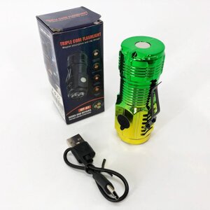 Кишеньковий ліхтарик PLD-HP01-3LED, Потужний акумуляторний лед ліхтарик, лед ліхтар ручний