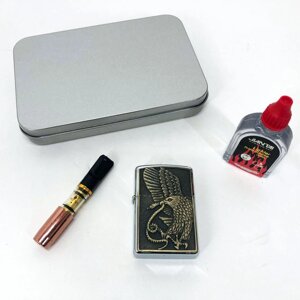 Запальничка бензинова в подарунковій коробці N10, подарункові запальнички, подарунок запальничка хлопцю.