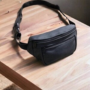 Чоловіча бананка з натуральної шкіри, Бананка для чоловіків, Бананка напоясна сумка, бананка містка