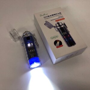 Дугова електроімпульсна запальничка HL-512 водонепроникна, електронна сенсорна ліхтар. Колір: синій