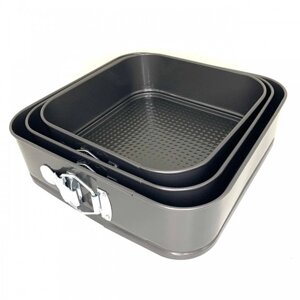 Набір квадратних роз'ємних форм для випікання Unique UN-1704 20/22/24 см