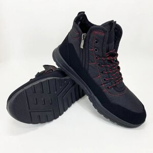 Черевики чоловічі осінні зимові утеплені 42р 27,5см, Теплі зручні якісні зимові черевики