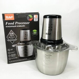 Подрібнювач RAF R. 7031 настільний електричний блендер-чоппер 3 л 1000 Вт, Кухонний блендер для овочів
