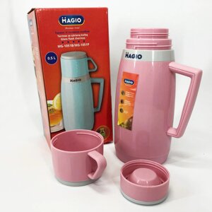 Термос Magio MG-1051P зі скляною колбою, Термос для питної води, термос для дому. Колір: рожевий