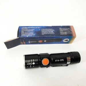 Кишеньковий ліхтарик Police 616-XPE, Портативний світлодіодний ліхтар із зарядкою, Алюмінієвий ліхтар