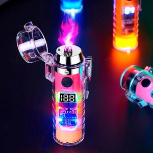 Дугова електроімпульсна запальничка HL-512 водонепроникна, електронна сенсорна ліхтар. Колір: чорний