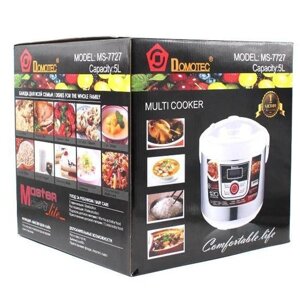 Мультиварка Domotec MS-7727 5 л 900 Вт, 12 режимів, Мультиварка електрична кухонна з чашею