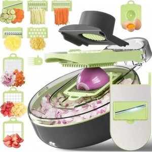 Овочерізка зі змінними насадками Vegetable Cutter C351 / Багатофункціональна тертка для овочів із контейнером