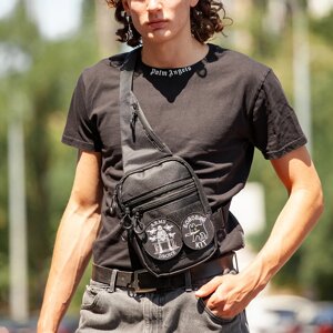 Тактична чоловіча сумка з кобурою Cordura 1000D – 6 кишень, чорна