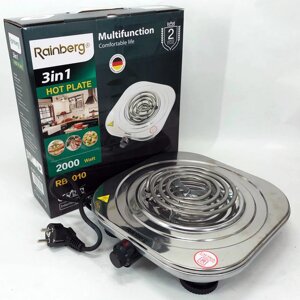 Електроплита Rainberg RB-010 спіральна, плита електрична настільна Рейнберг 1 конфорка 2000 Вт