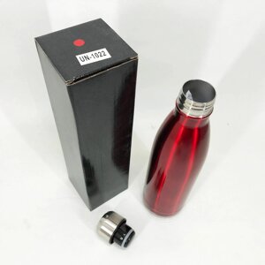 Туристичний термос пляшка UNIQUE UN-1022 500 мл холодних та гарячих напоїв зі сталі. Колір: червоний