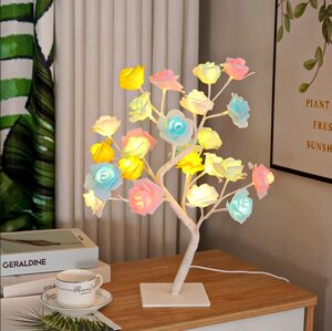 Лампа LED настільна "Дерево кольорова троянда" (NNG-03) (24 LED (тепле світло) 220V
