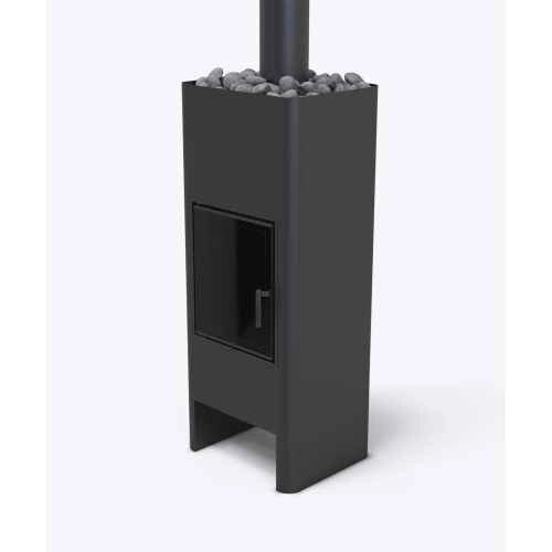 Дров'яна піч Unico TIMO STEEL, black від компанії Магазин камінів і печей - фото 1