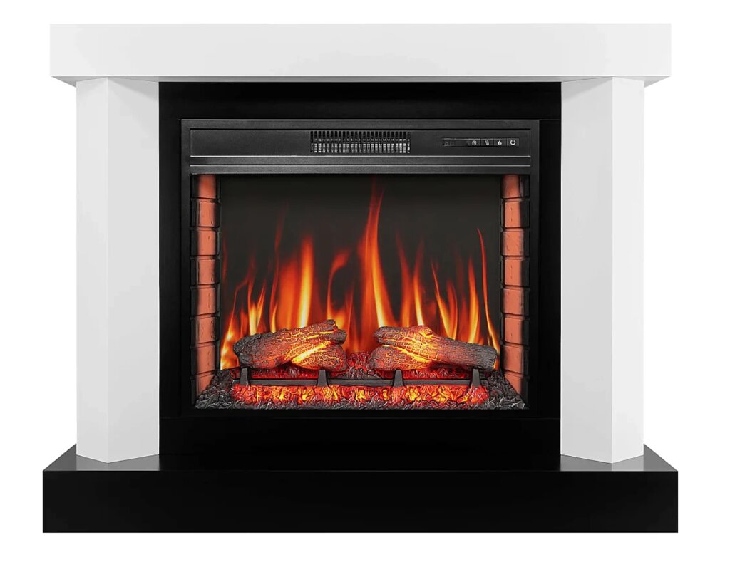 Камінокомплект ArtiFlame Yukon AF28S білий з обігрівом від компанії Магазин камінів і печей - фото 1