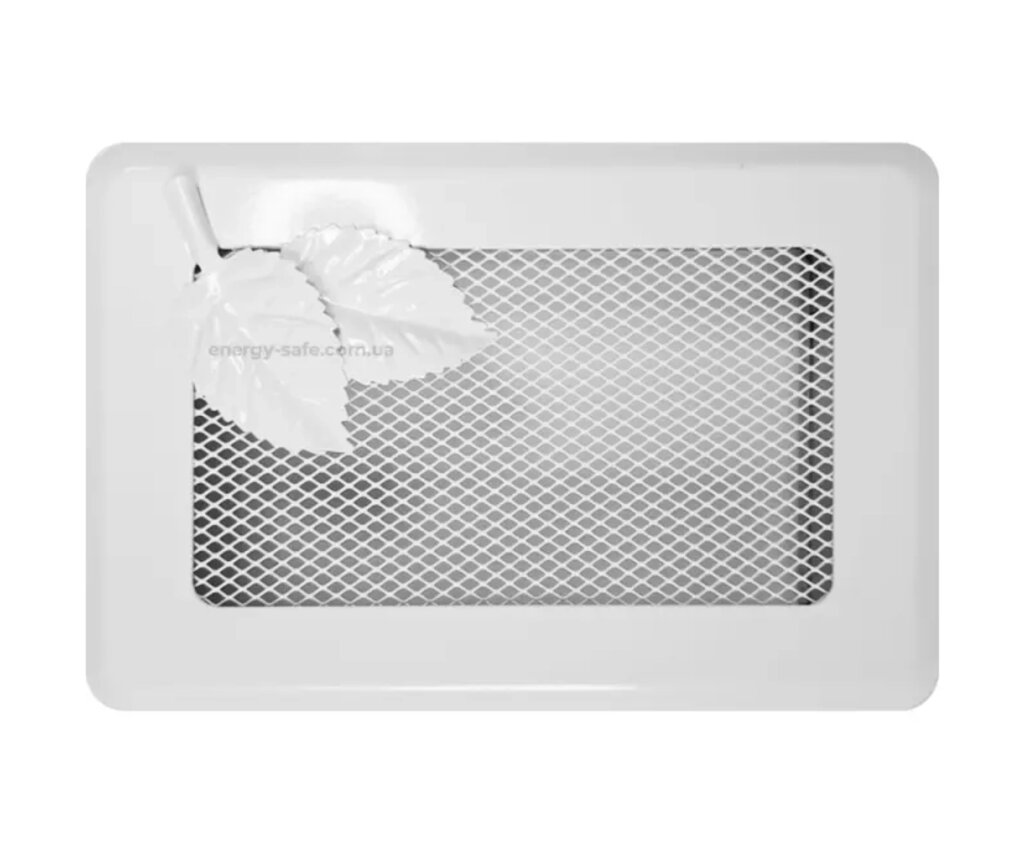 Вентиляційна решітка Darco Р1 light з листком, 195х135 мм, біла від компанії Магазин камінів і печей - фото 1