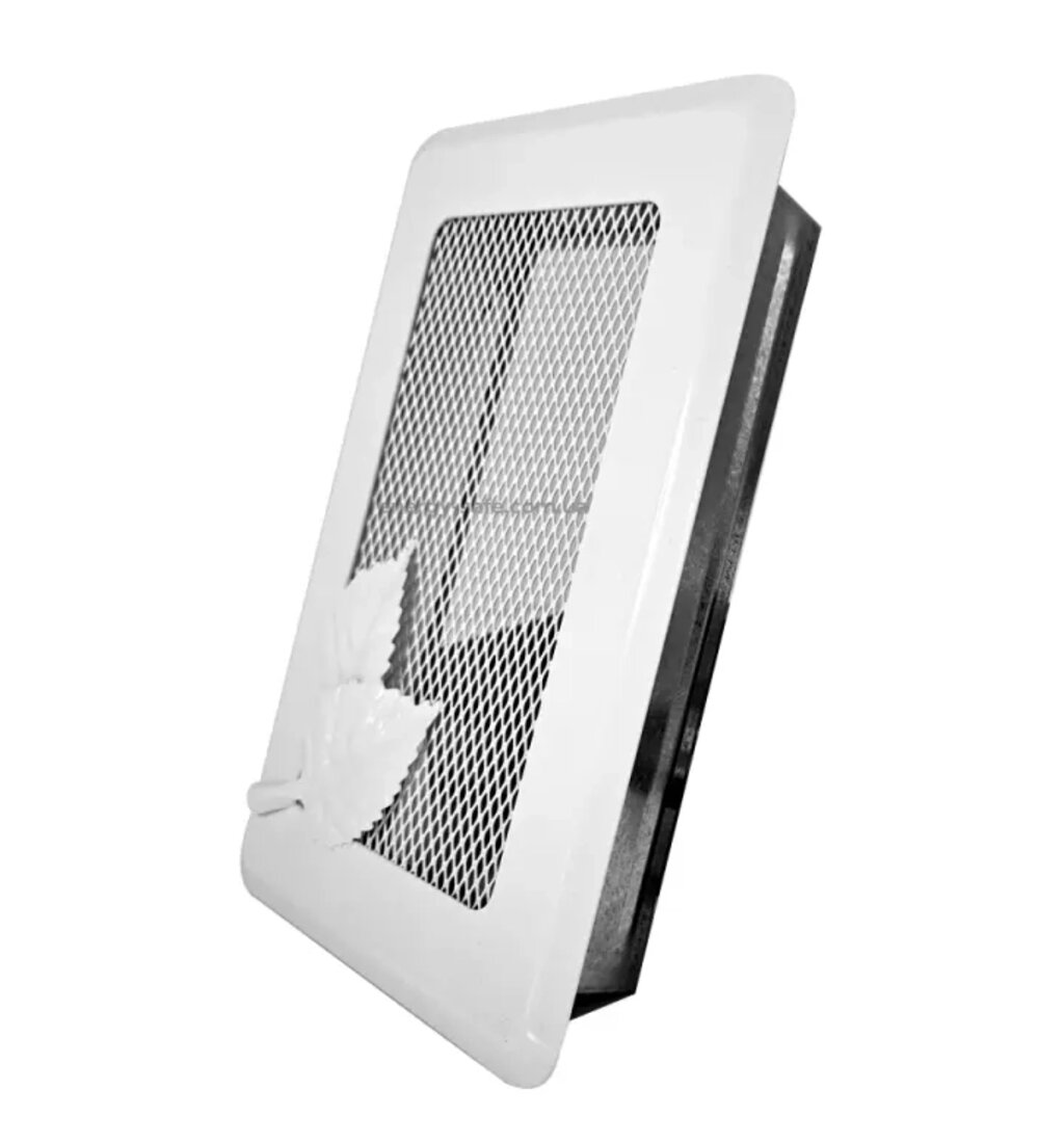 Вентиляційна решітка Darco Р2 light з листком, 195х175мм, біла від компанії Магазин камінів і печей - фото 1