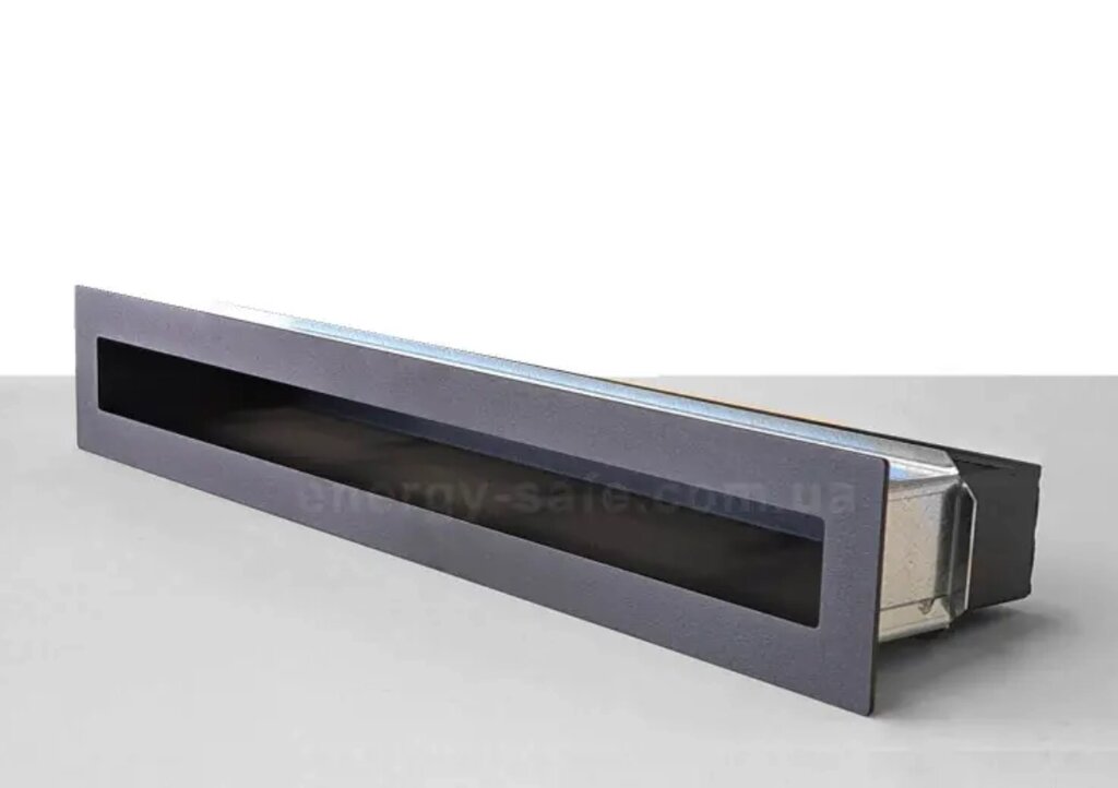 Вентиляційна решітка тунельна V-OPEN-I, 900х70 мм, чорна від компанії Магазин камінів і печей - фото 1