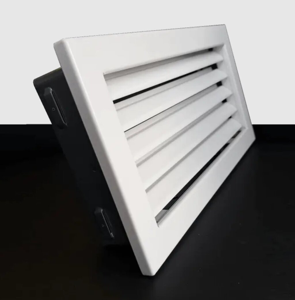 Вентиляційна решітка Ventlab KRVZS 325х195 мм, нерегульовані жалюзі, біла від компанії Магазин камінів і печей - фото 1