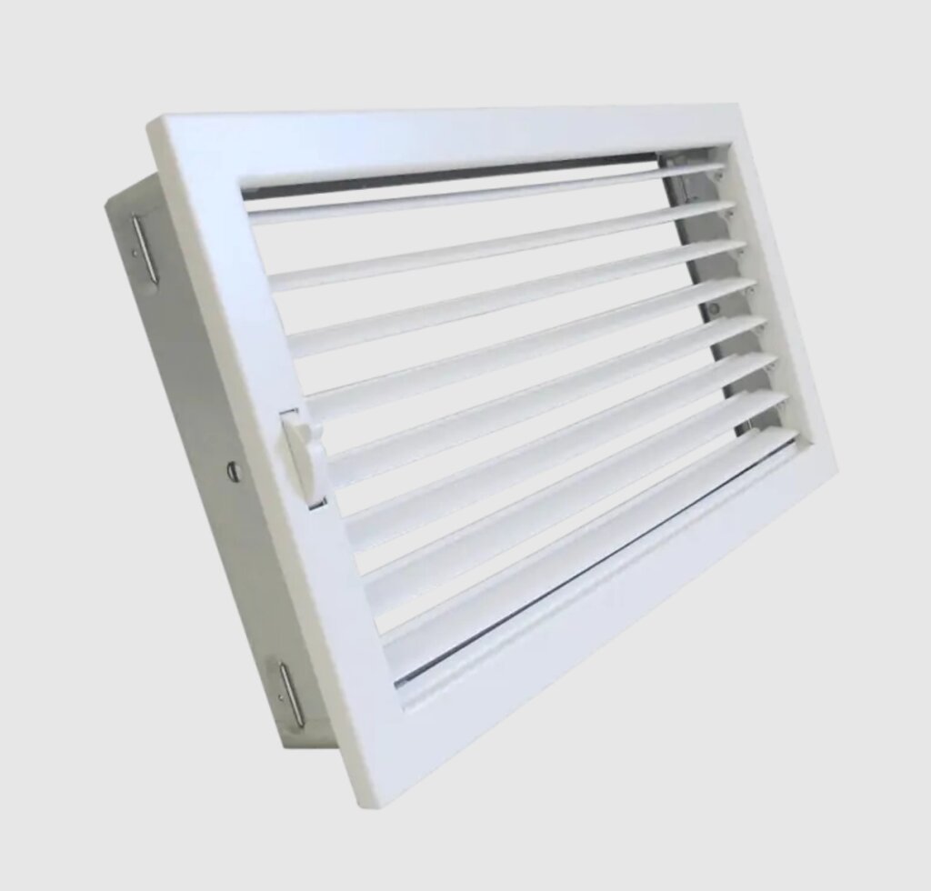 Вентиляційна решітка Ventlab KRVZS 325х195 мм, з регульованими жалюзі, біла від компанії Магазин камінів і печей - фото 1