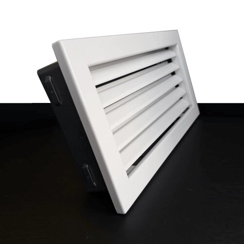Вентиляційна решітка Ventlab KRVZS 450х220 мм, нерегульовані жалюзі, біла від компанії Магазин камінів і печей - фото 1