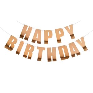 Happy birthday рожеве золото гірлянда з картону