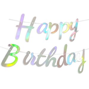 Happy birthday голограма літери картон гірлянда