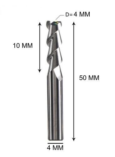 Фреза кінцева для ЧПУ DJTOL D4-l10-L50 AAEN2LX04 від компанії SOLID TOOLS - фото 1