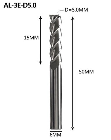 Фреза кінцева для ЧПУ DJTOL d5-l15-D6-L50 AAEN3LX05 від компанії SOLID TOOLS - фото 1