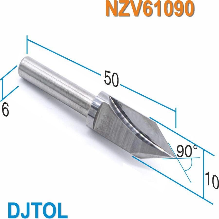 Фреза V-образна DJTOL D6-d10-A90 NZV61090 від компанії SOLID TOOLS - фото 1