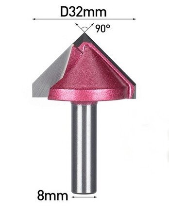 Фреза V-подібна D8-d32-A90 від компанії SOLID TOOLS - фото 1