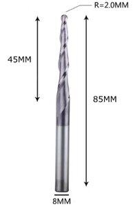 Фреза конусна R2-D8-L85-l45
