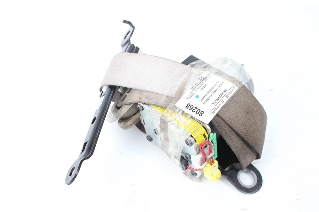 Ремінь безпеки передній лівий бежевий Toyota Corolla E15 (E150) 2007-2013 7322012A60B0 (80268) від компанії Автозапчастини б/в для японських автомобілів - вибирайте Razborka6062 - фото 1