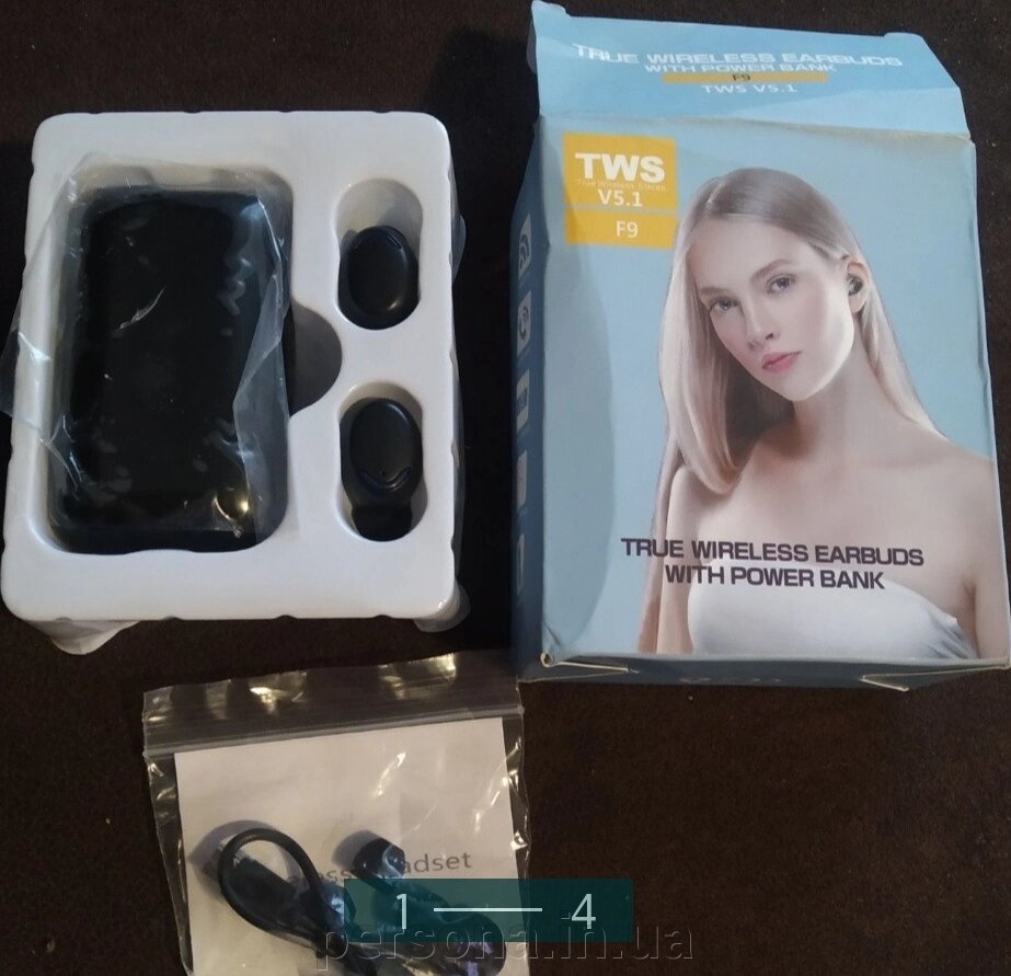 Навушники гарнітура: TWS F9 з Power Bank від компанії Інтернет магазин - Persona.in. ua - фото 1