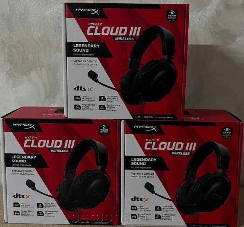 Навушники з Мікрофоном: HyperX Cloud III Wireless Black. Нові! від компанії Інтернет магазин - Persona.in. ua - фото 1