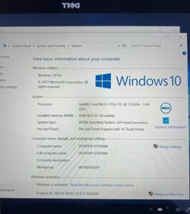 Ноутбук Dell XPS 13 / Процесор i5 / 8GB ОЗУ / 256 Гб /Windows 10 Pro.