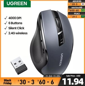 Бездротова безшумна миша UGREEN 2,4G (4000 DPI)