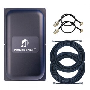 Підсилювальна панельна 4G антена MARKETNET Maxi MIMO 2х22dBi 800/900/1800/2100/2600 МГц з адаптером та кабелем
