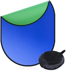 Складний фон у пружинній рамці Visico BP -028 2v1 Chroma -Key - Chromakey - зелений/синій 150x200см