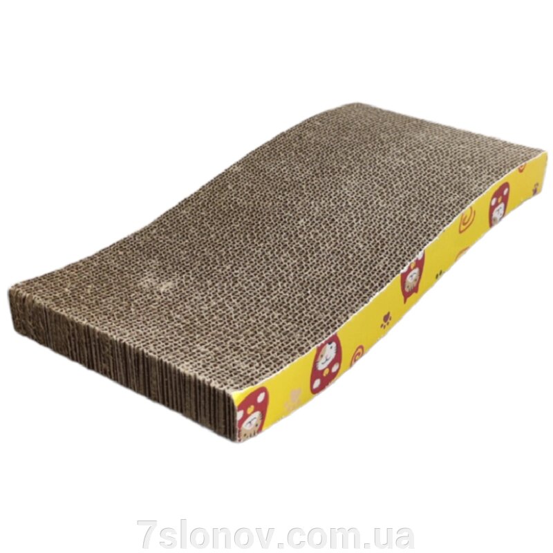 Кігтеточка лежанка для котів Хвиля S-подібна 45*20 см від компанії Інтернет Ветаптека 7 слонів - фото 1