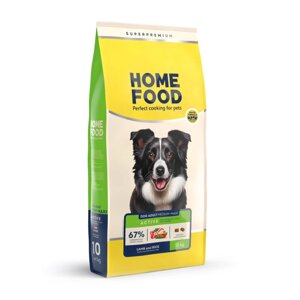 Корм для собак DOG ADULT MEDIUM/MAXI для активних собак і юніорів Ягня з рисом Вагова ціна за 1 кг Home Food