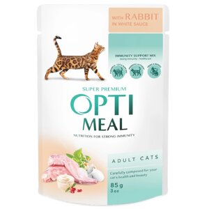 Корм для котів Rabbit in white sauce з кроликом у білому соусі 85 г Optimeal