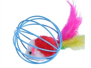 Іграшка для котів Мишка в синій клітинці 6 см Китай