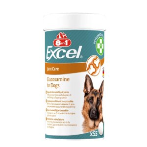 Вітаміни для цуценят і собак 8 в1 Exel Glucosamine з глюкозаміном зі смаком морепродуктів № 55 8in1 Excel