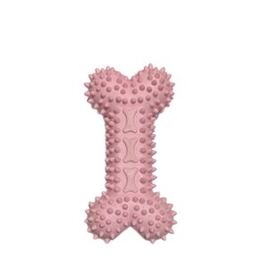 Іграшка для собак Кістка з шипами гумова рожева 12 см Китай